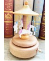 圓形 旋轉獨角獸 木質音樂盒 MUSIC BOX